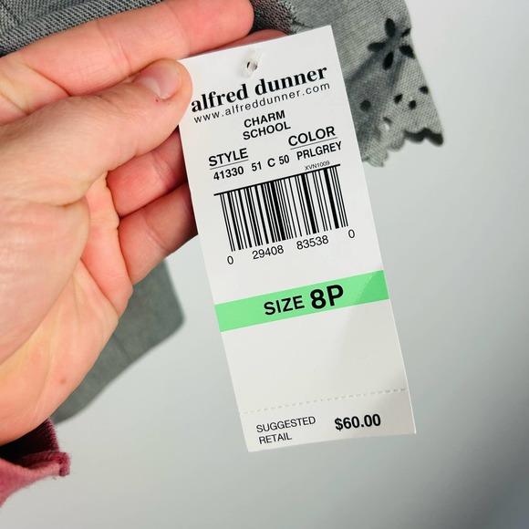 NEW Alfred Dunner Short Sleeved Gray Blazer Charm School Size 8 Petite - Picture 4 of 6